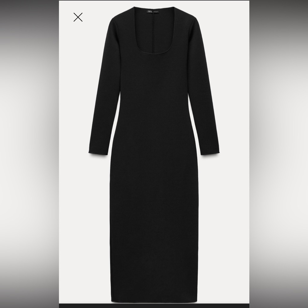 Zara Black bodycon Long Sleeve Dress